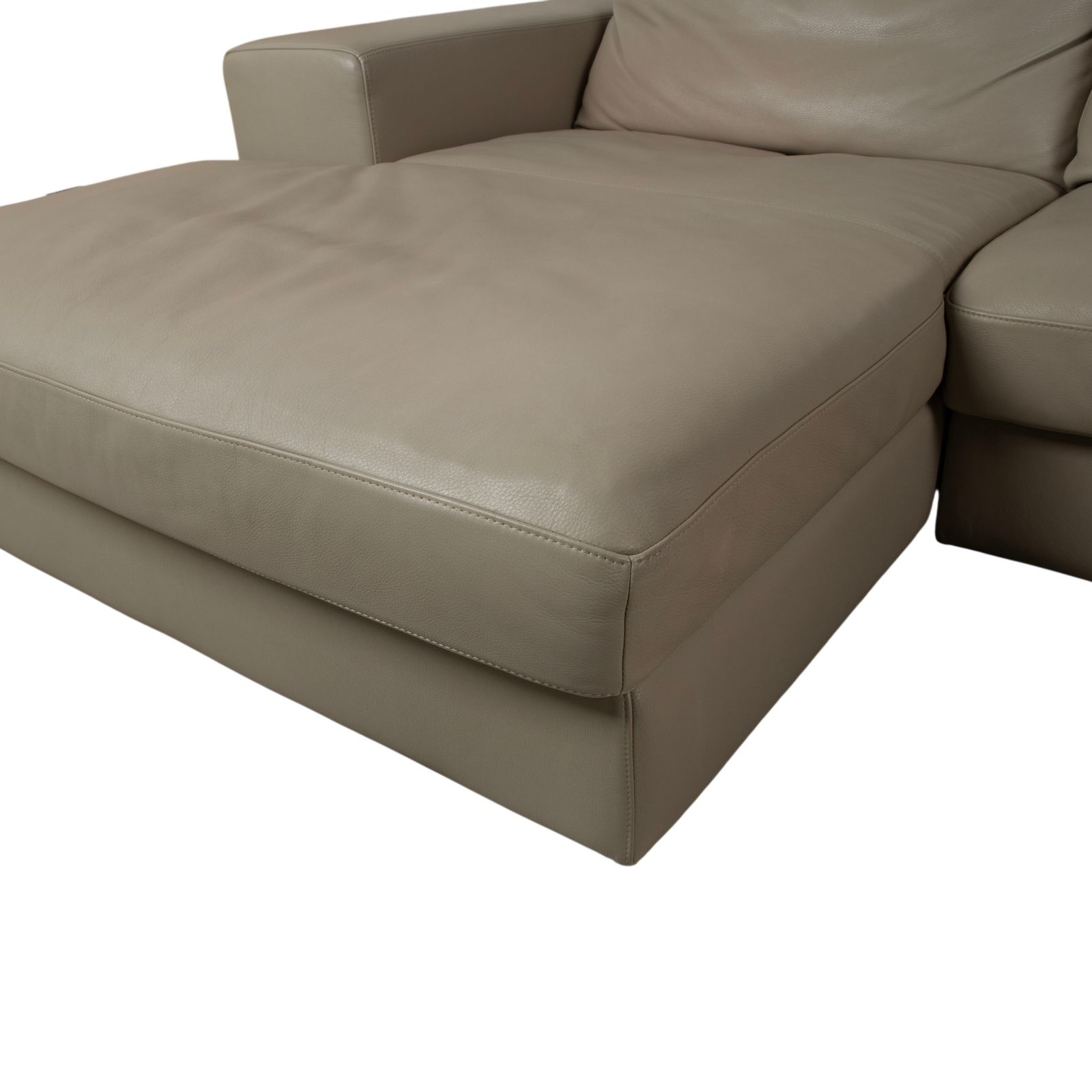 Canapé d'angle BoConcept Cenova en cuir beige crème, fonction manuelle photo vintage
