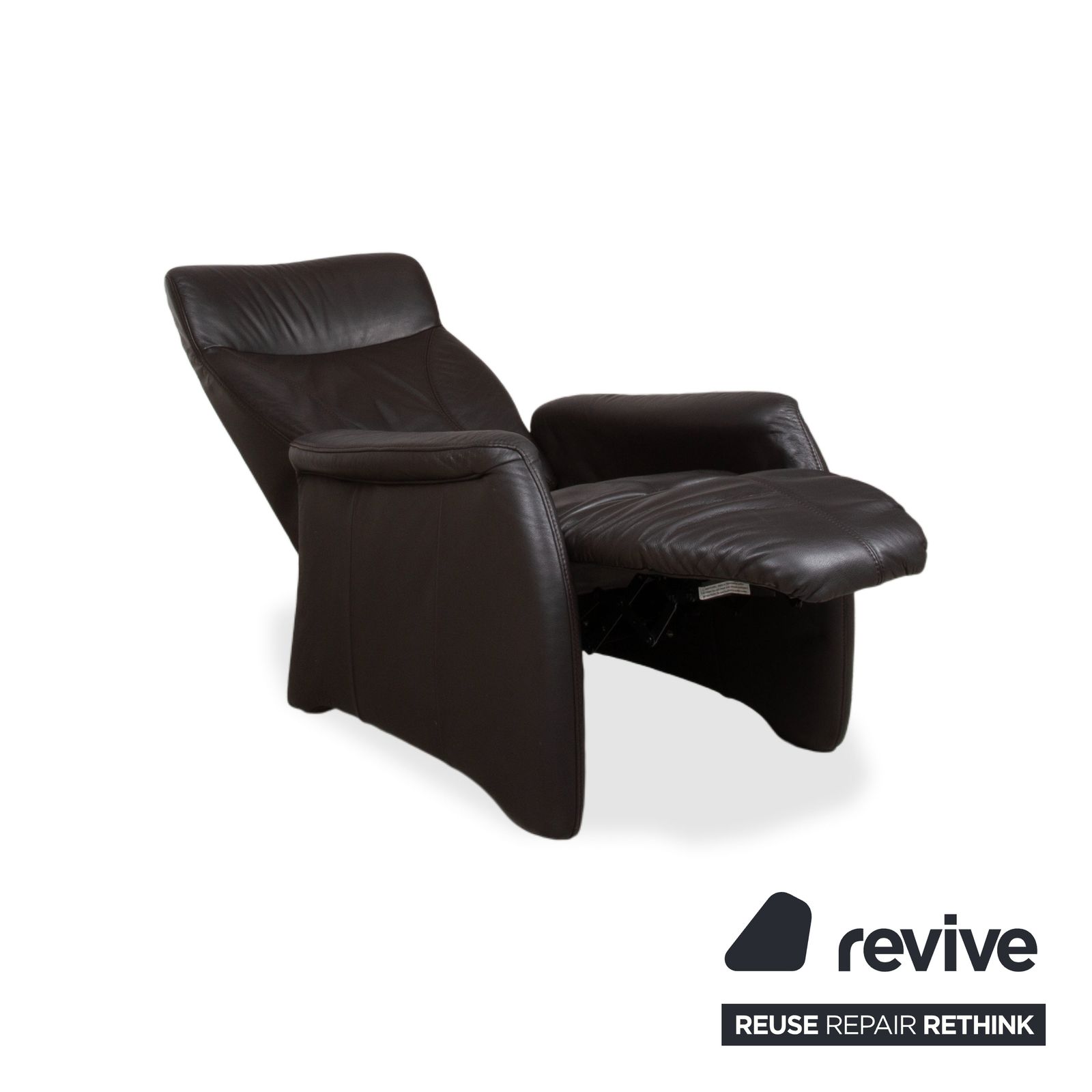 Fauteuil Himolla Cumuly en cuir gris anthracite, fonction manuelle inclinable photo 1452.0