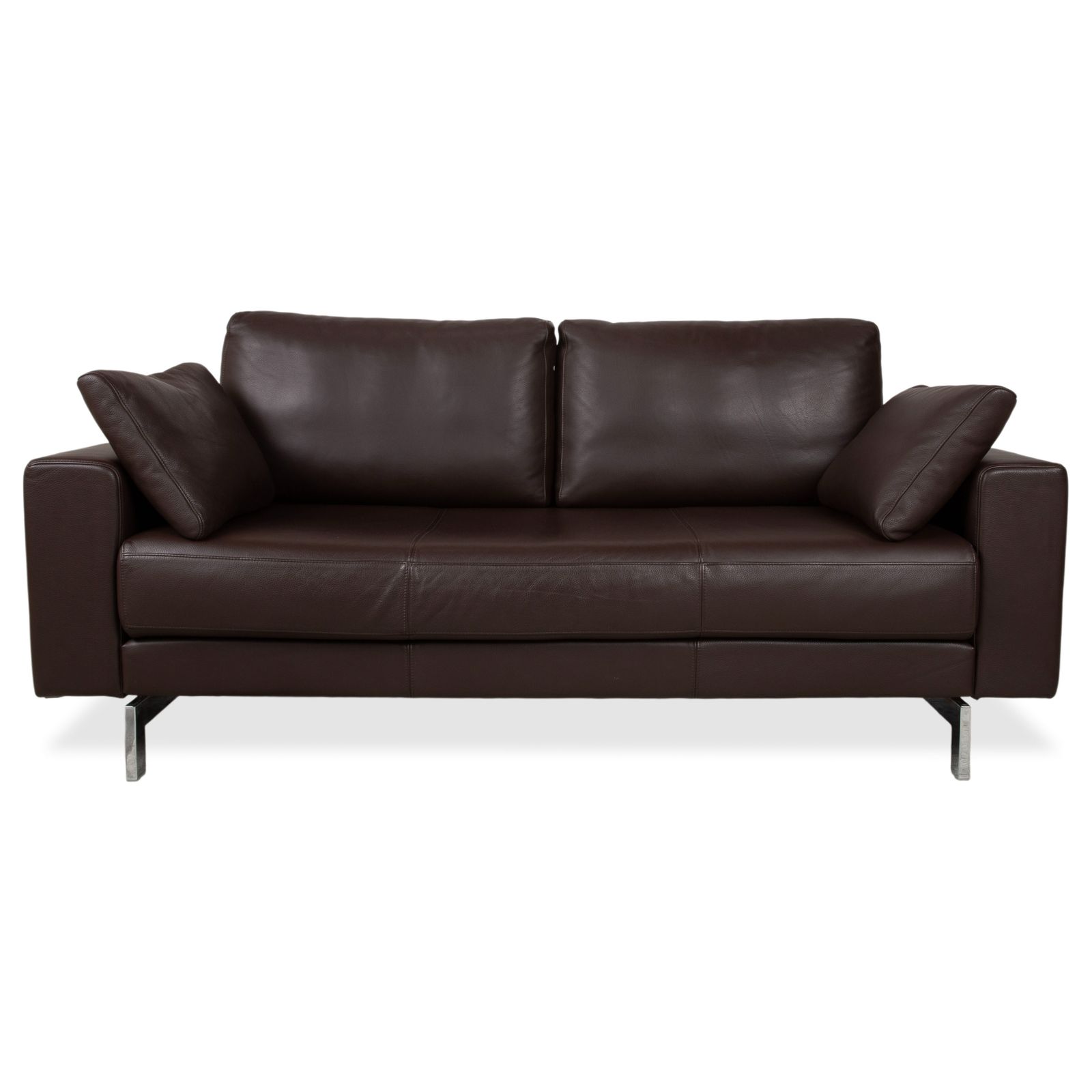 Canapé 2 places Rolf Benz Vida en cuir marron, chrome
