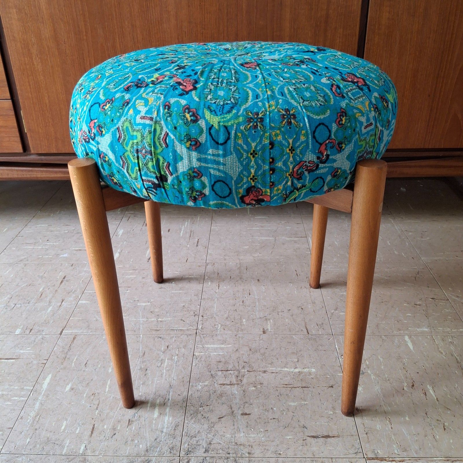 Fab Vintage Mid Century Vanity Dressing Table Stool Model 55 Gdr Turquoise Blue photo furniture