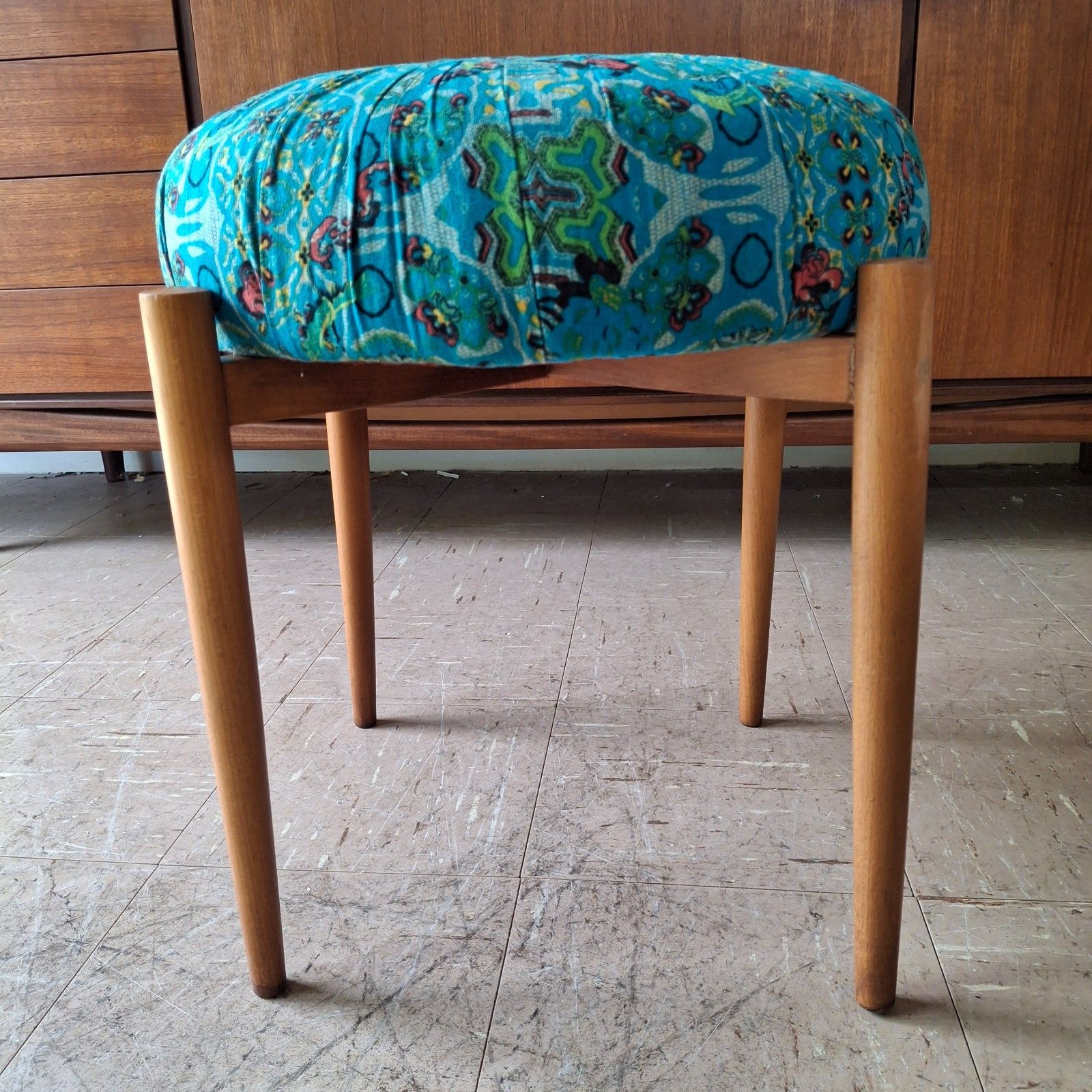 photo for sale Fab Vintage Mid Century Vanity Dressing Table Stool Model 55 Gdr Turquoise Blue