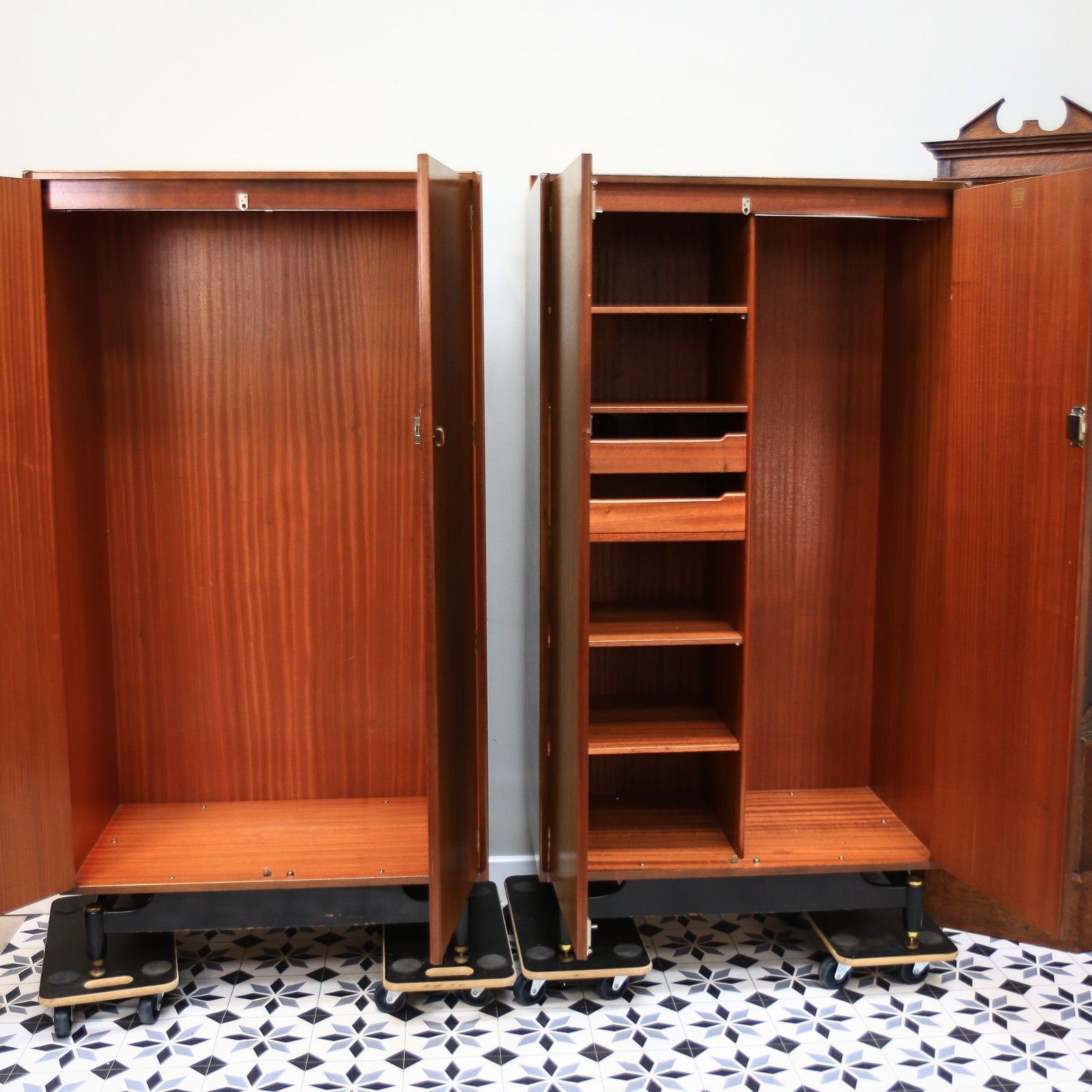 1049.0 A Pair Of G Plan Tola And Black His And Hers Wardrobes Librenza Range 1960s photo