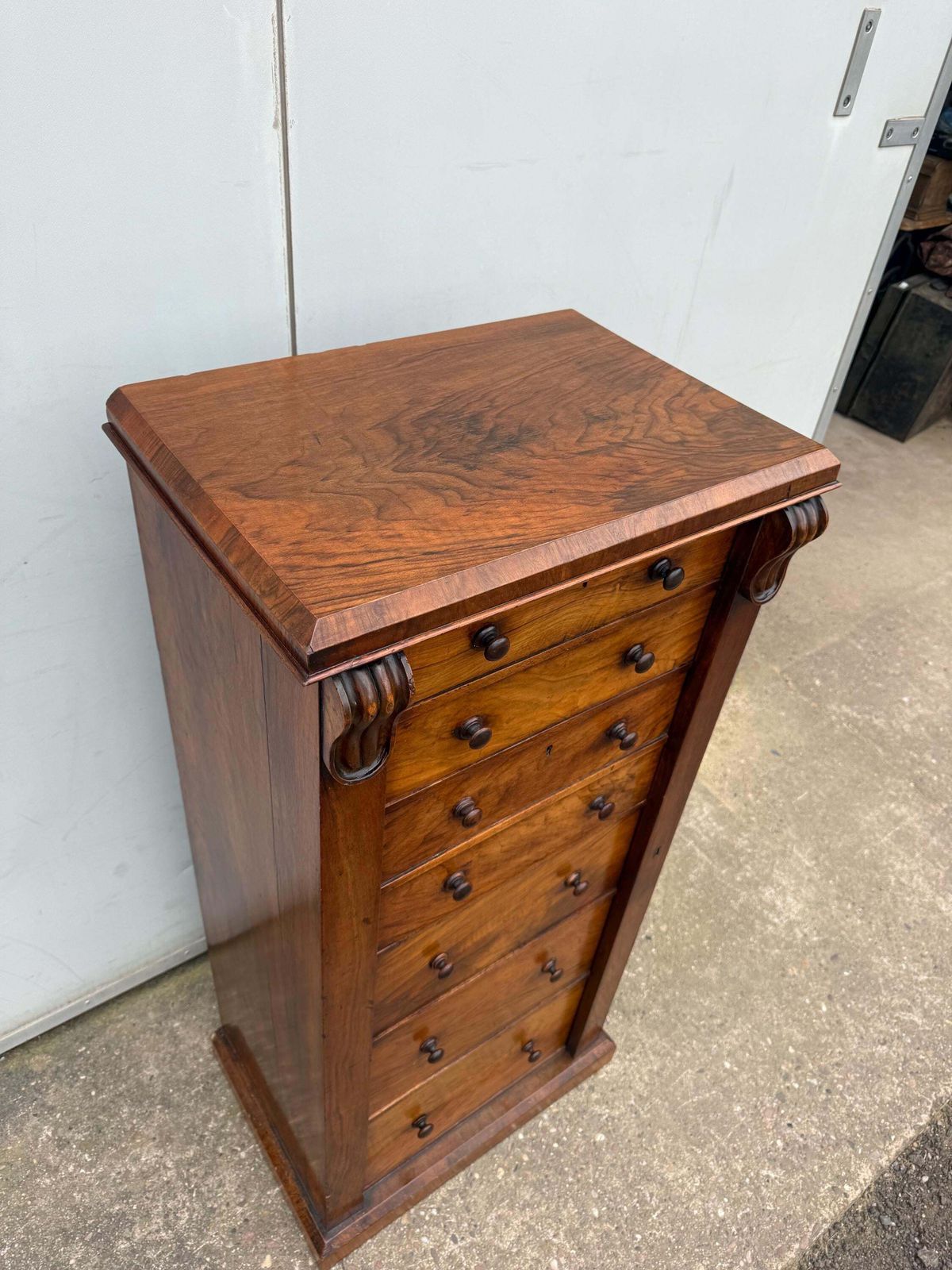 Victorian Mahogany Wellington Chest Of Drawers With Secretaire photo vinterior