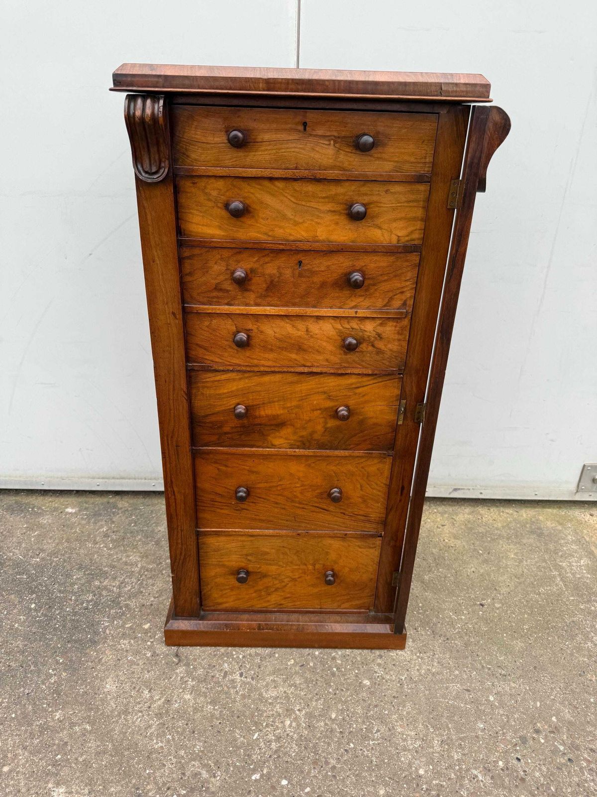 Victorian Mahogany Wellington Chest Of Drawers With Secretaire photo vintage
