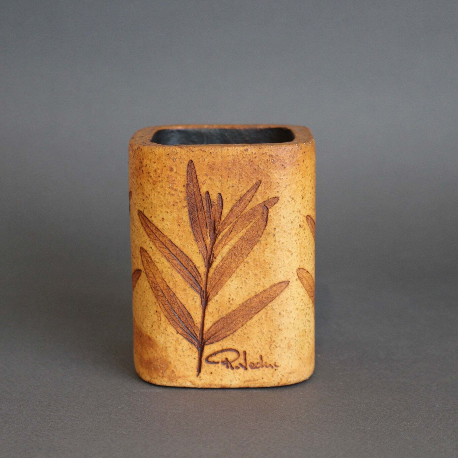 Vintage Stoneware Receptacle By Raymonde Leduc (Circa 1960s)