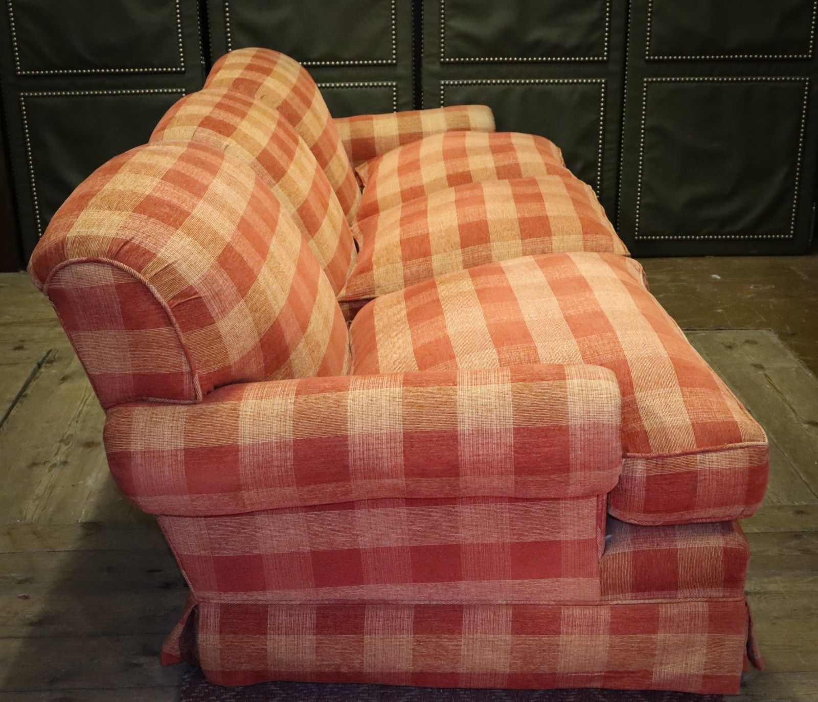 photo buy George Smith Large 3 Seater Signature Short Scroll Arm Sofa Gingham Rrp£12000 🚚