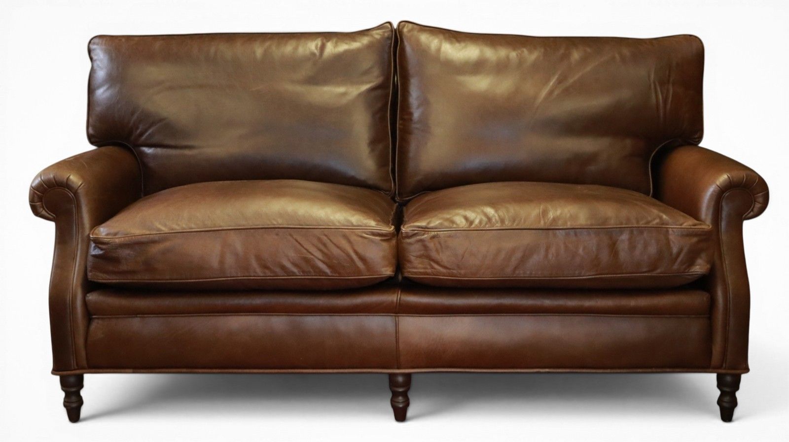 Stunning Whitehead Designs Langdon 3 Seater Leather Club Sofa Saddle Tan Brown🚚