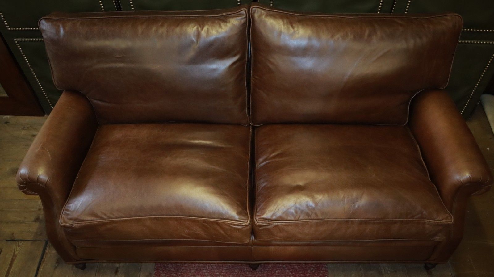 photo for sale Stunning Whitehead Designs Langdon 3 Seater Leather Club Sofa Saddle Tan Brown🚚