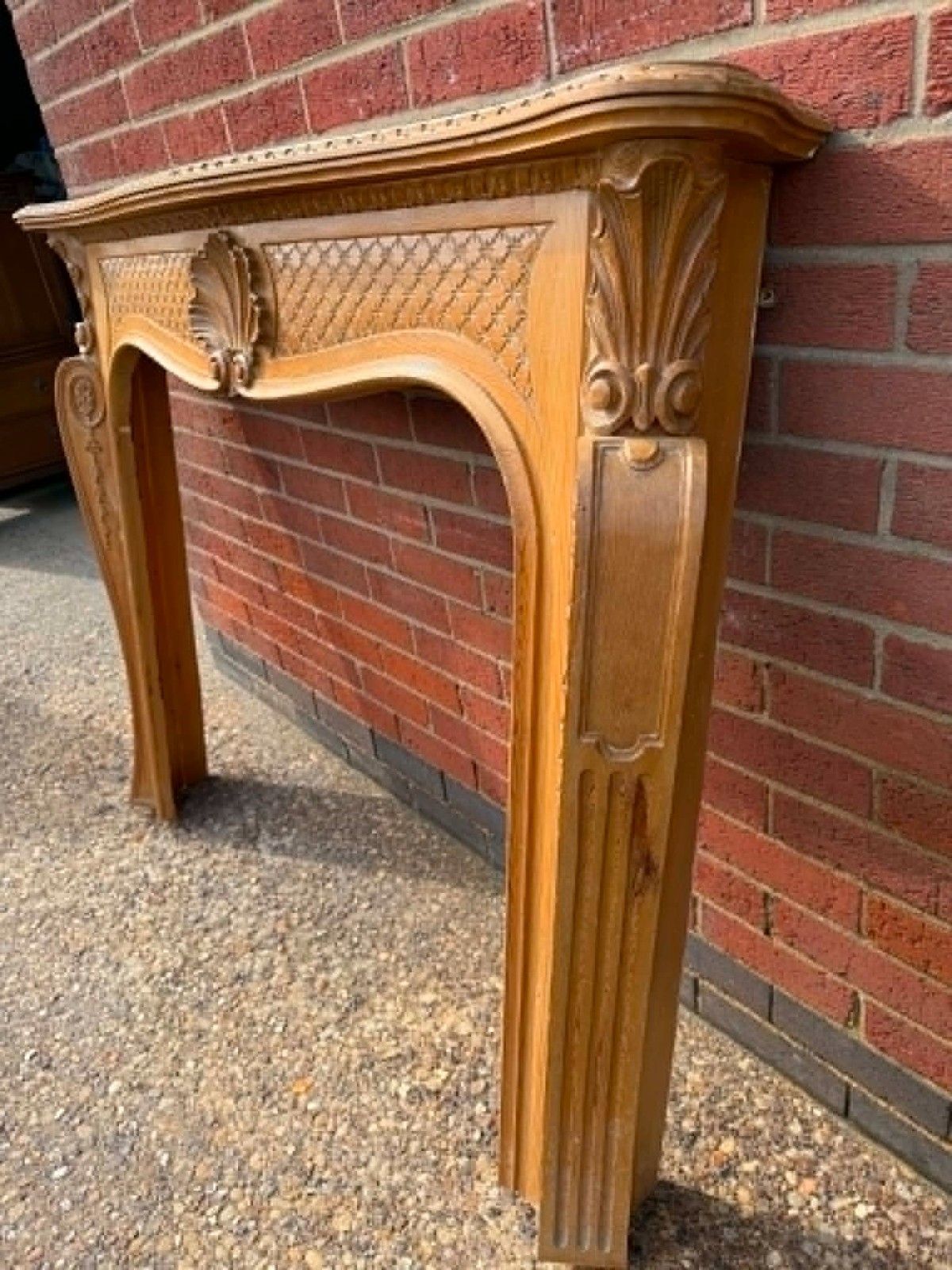 French  Carved Wooden Fire Surround Ready To Be Upcycled photo furniture