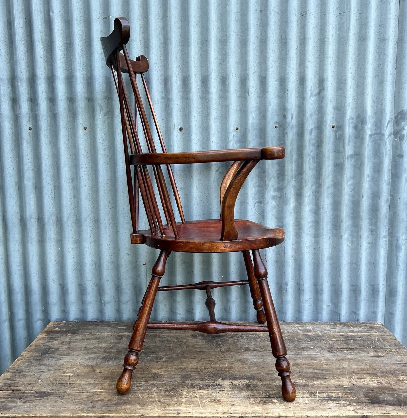 Antique Windsor Goldsmith Comb Stick Back Armchair 19th Century Elm & Beech photo vintage