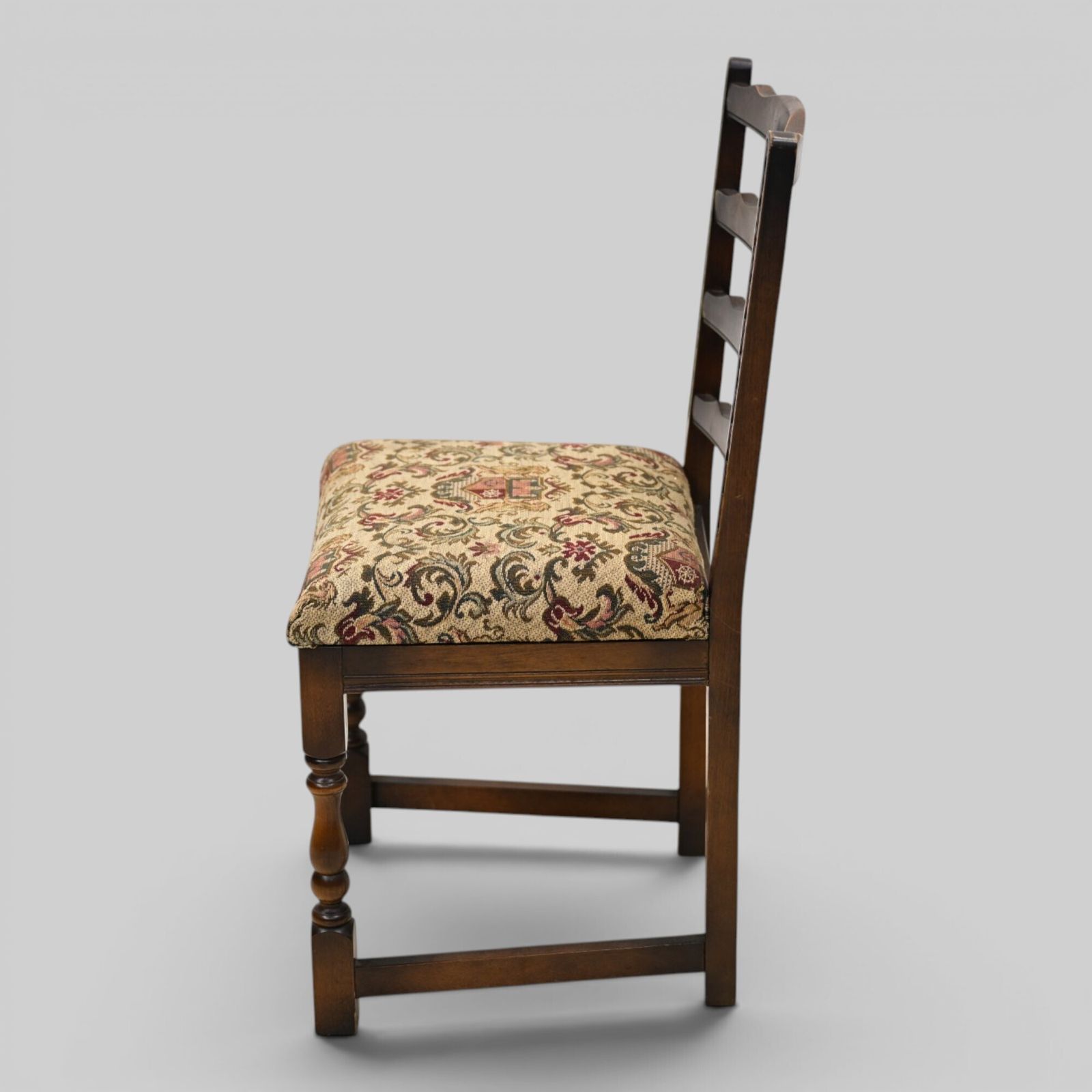 4 Old Charm Oak Dining Chairs Ladderback Tudor Fabric Light Oak Free Uk Delivery photo vinterior