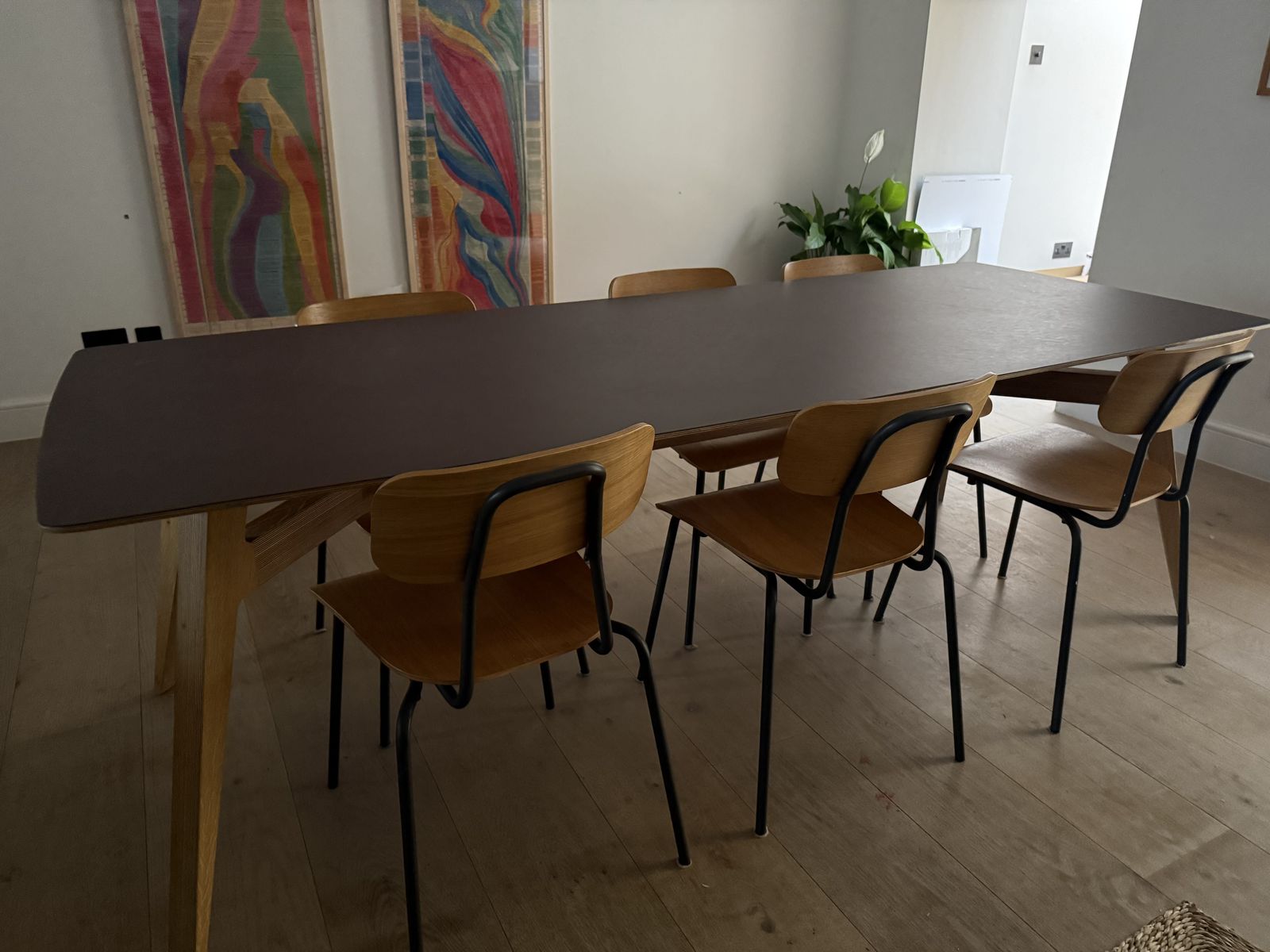 Oak And Anthracite Steel Hester Dining Chairs (X6) photo Furniture
