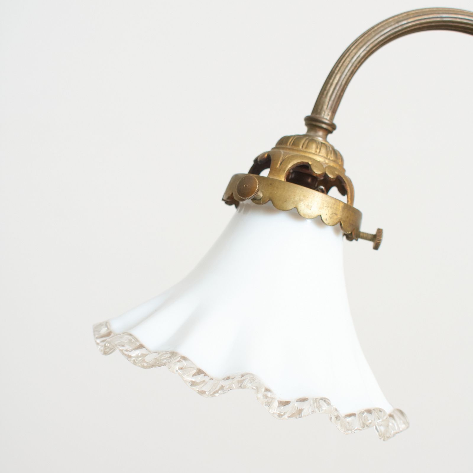 French Antique Brass Rise And Fall Pump Desk Lamp – B photo for sale