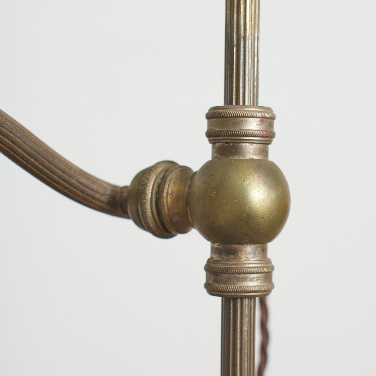 French Antique Brass Rise And Fall Pump Desk Lamp – B photo 482.0