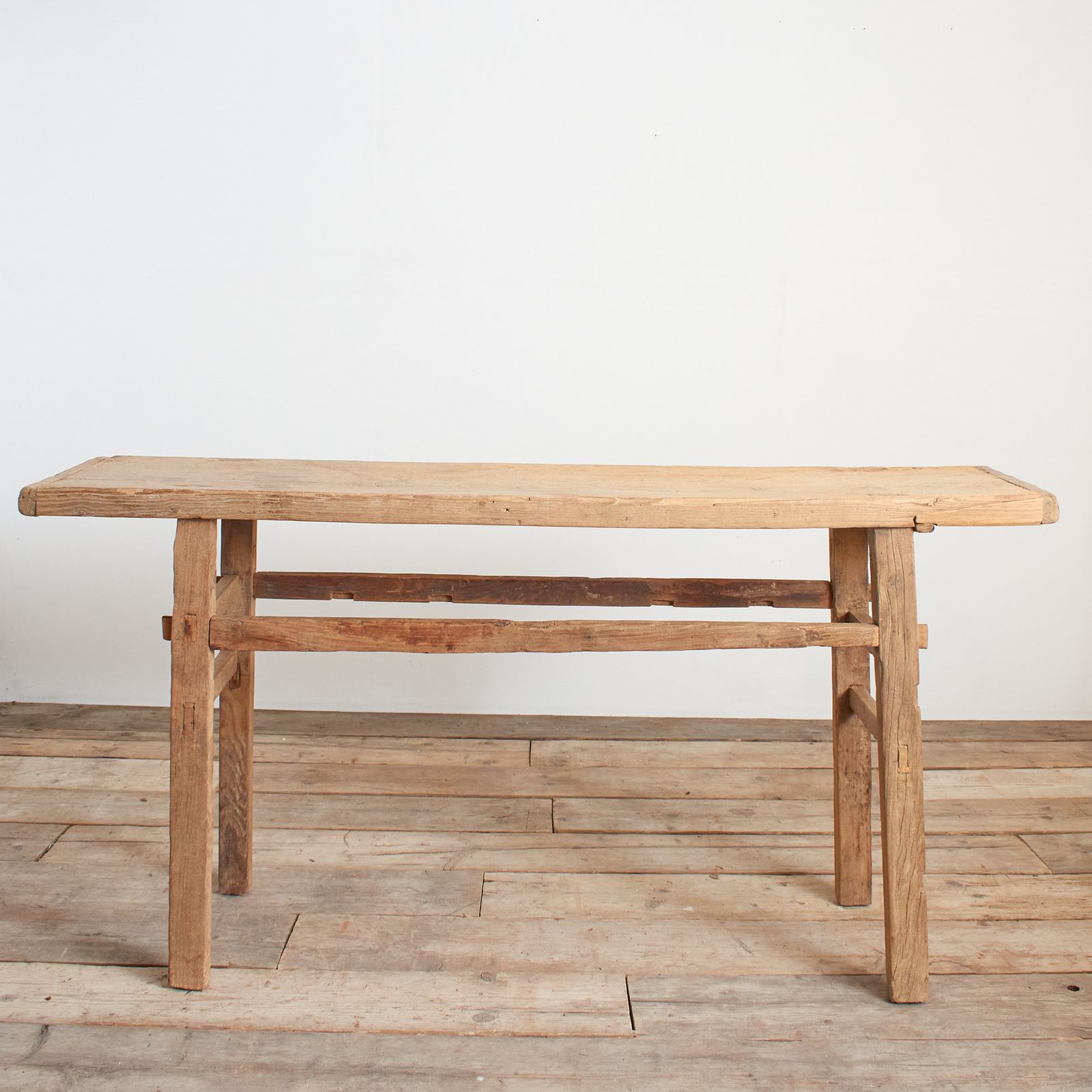Antique Rustic Elm Console Table – Bd photo vintage