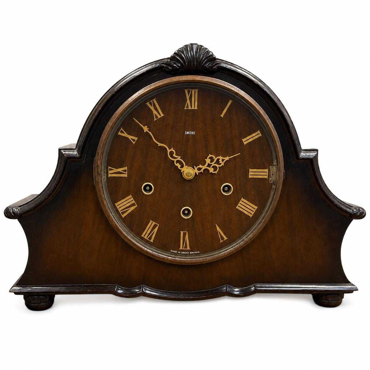 Vintage Smiths Winchester Mantel Clock Westminster Chime Mid Century Clock