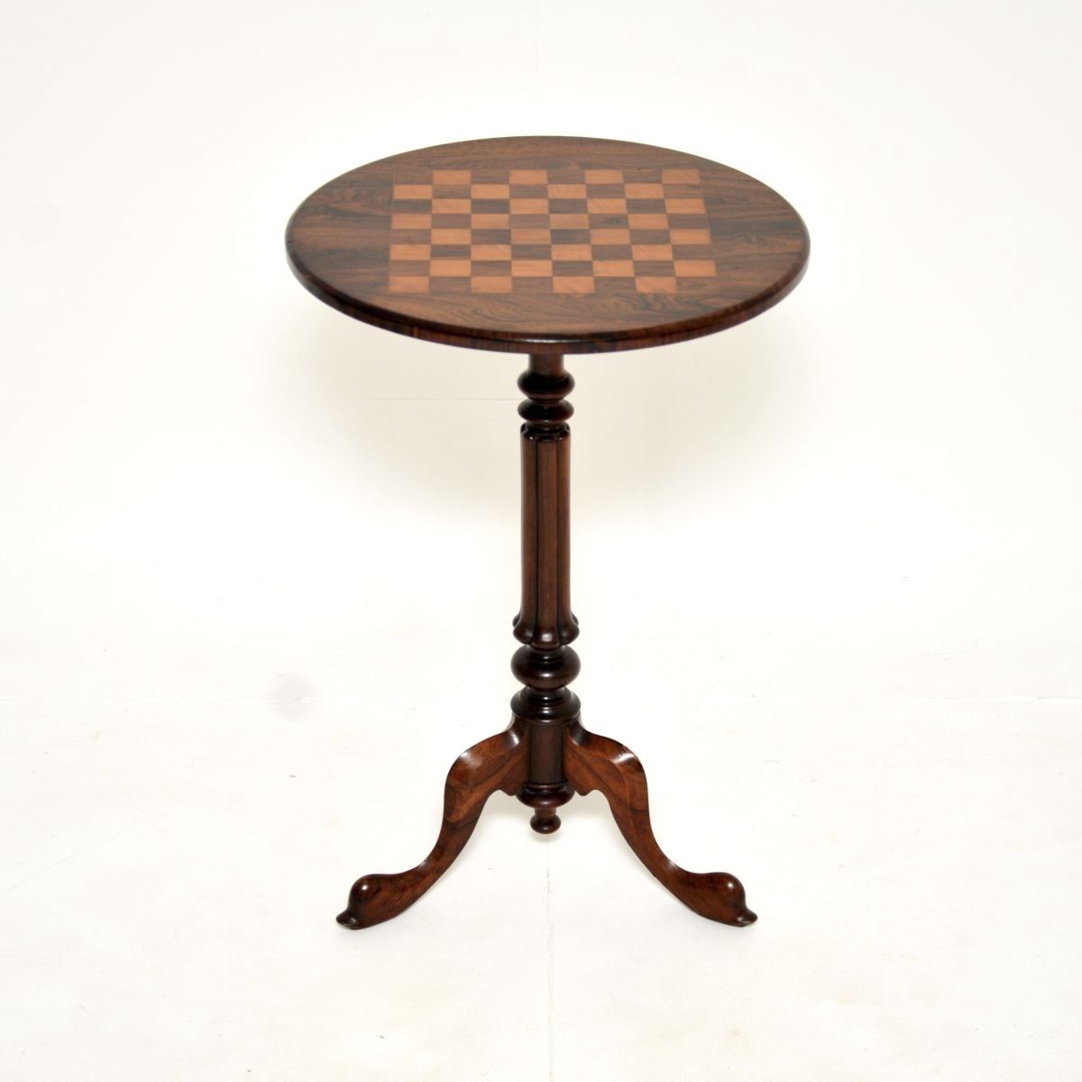 Antique Victorian Inlaid Rosewood Chess Table photo for sale