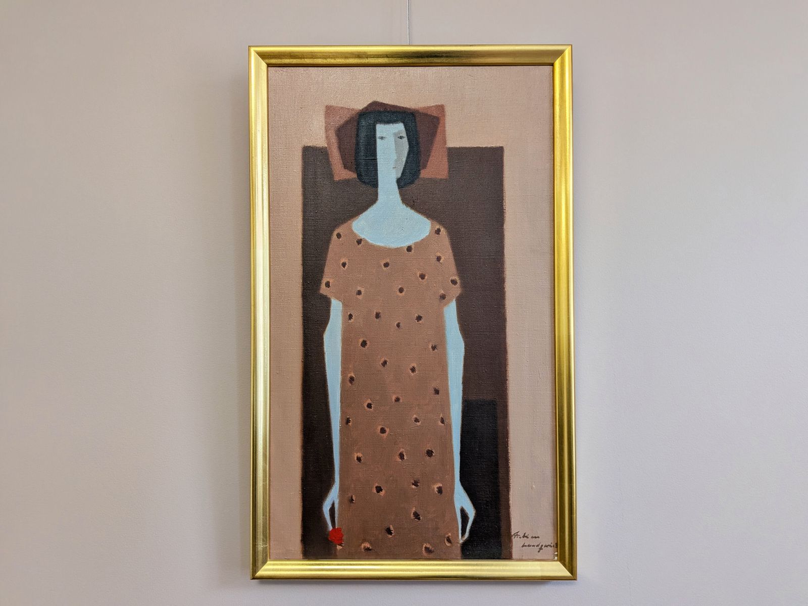 Woman With A Red Flower Oil Painting