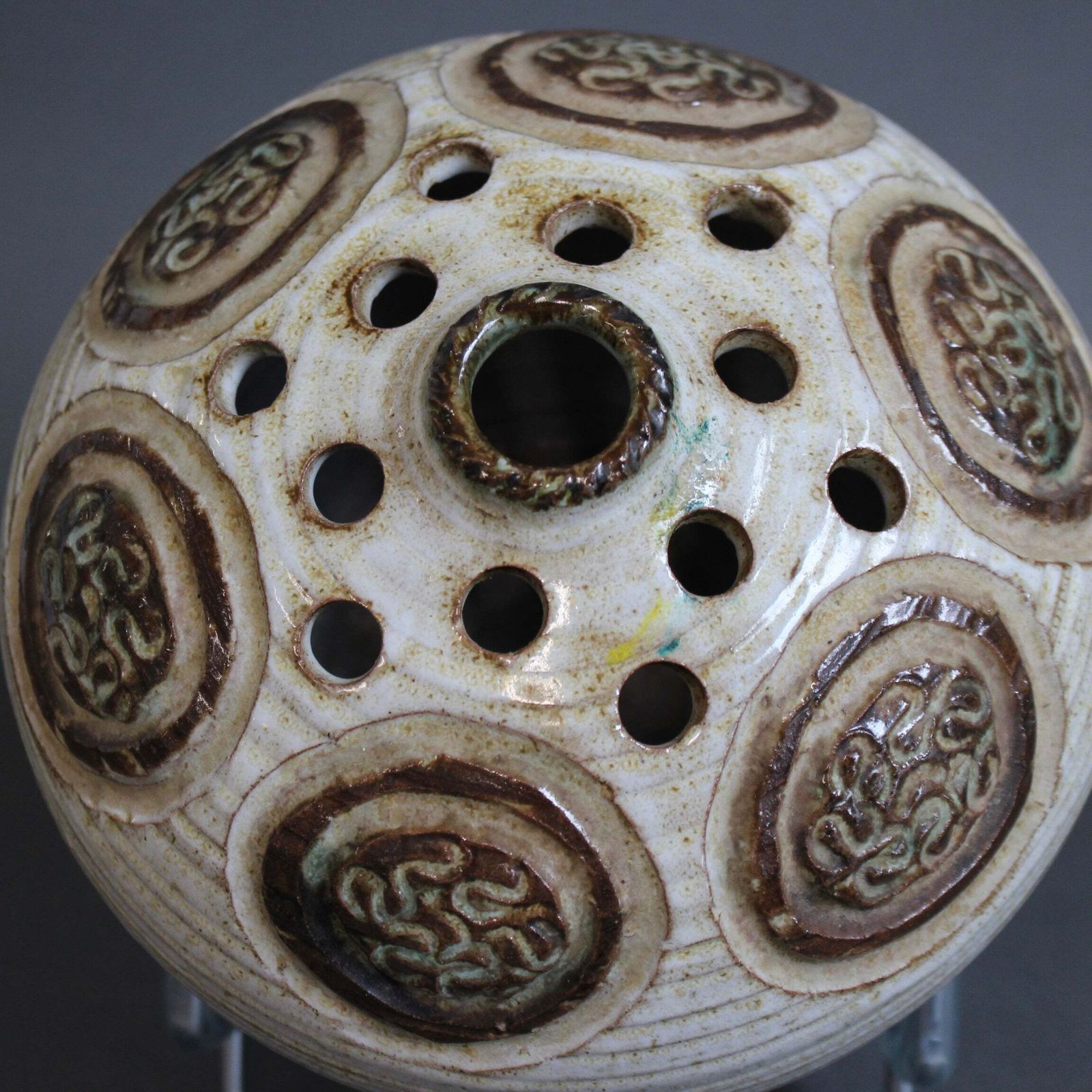 Home Decor Vintage French Ceramic Flower Holder By Marcel Giraud (Circa 1960s) photo