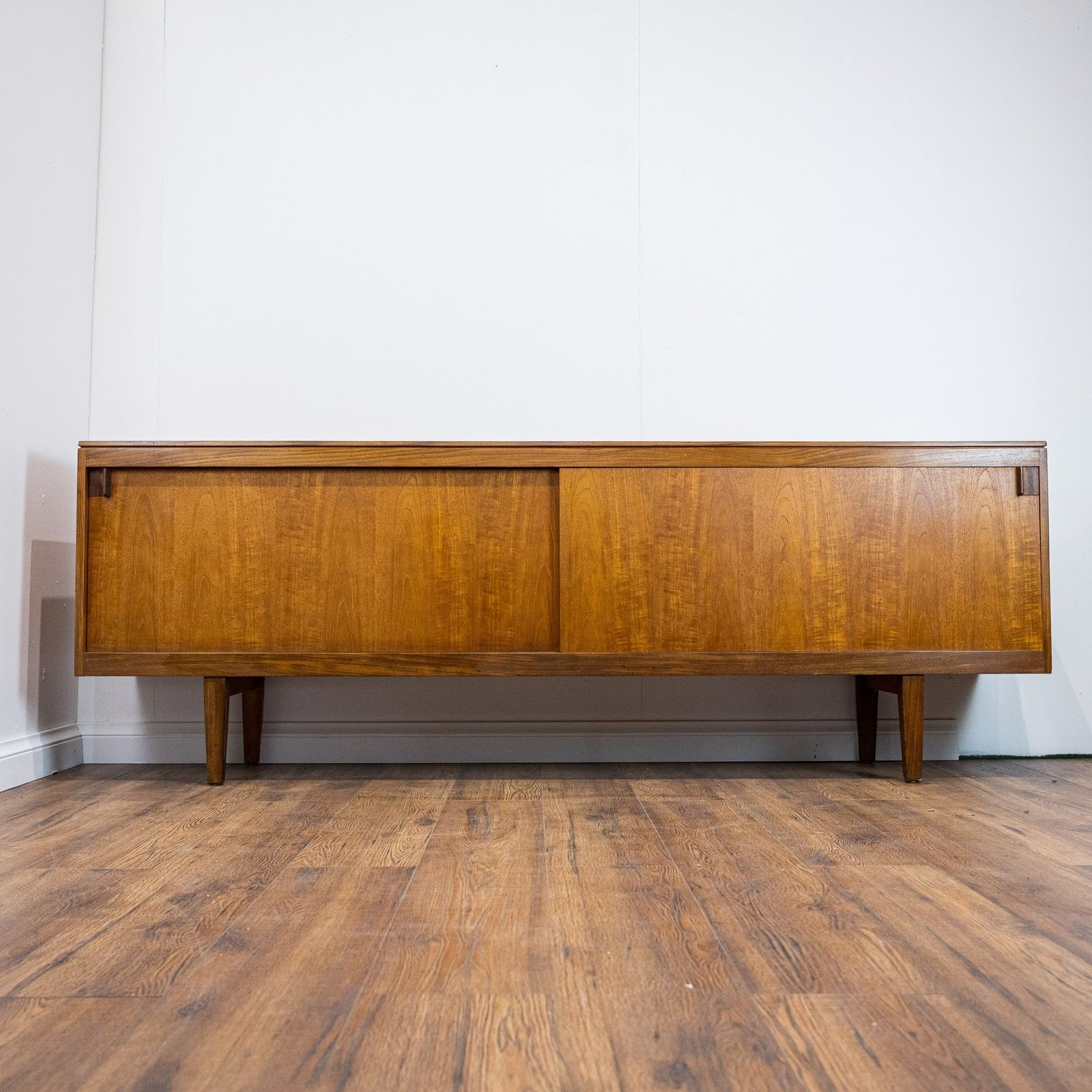 Archie Shine Long Teak Sliding Door Sideboard photo furniture