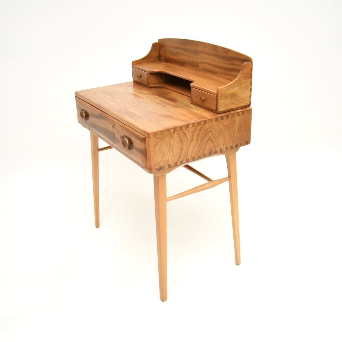 Vintage Ercol Writing Desk In Solid Elm photo for sale