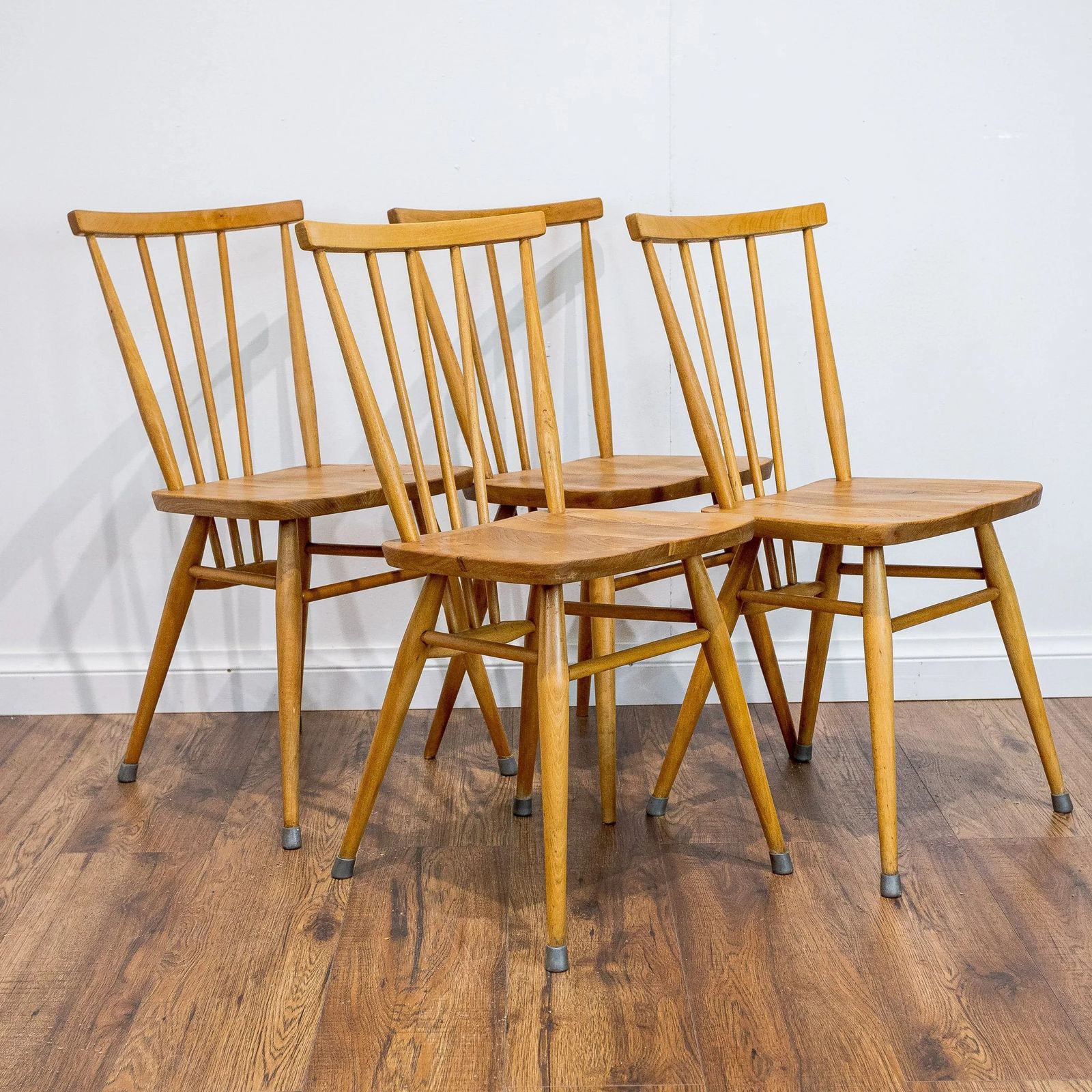 Ercol Model 391 Blue Label Elm And Beech Dining Chairs – Set Of 4