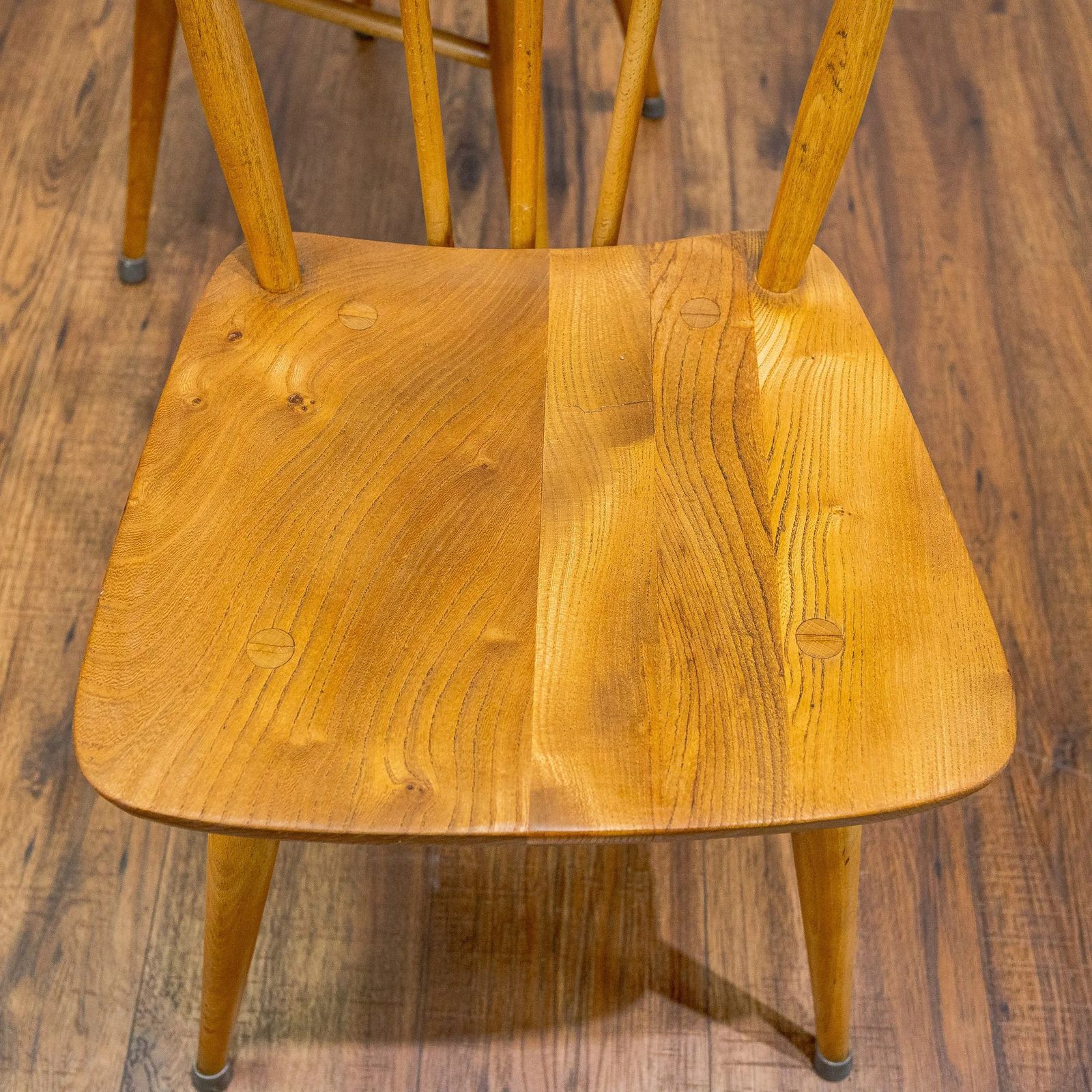 Furniture Ercol Model 391 Blue Label Elm And Beech Dining Chairs – Set Of 4 photo