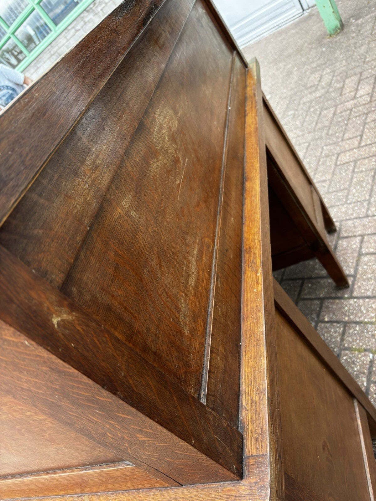 Furniture Edwardian Oak Roll Top Desk. With Fitted Interior. photo