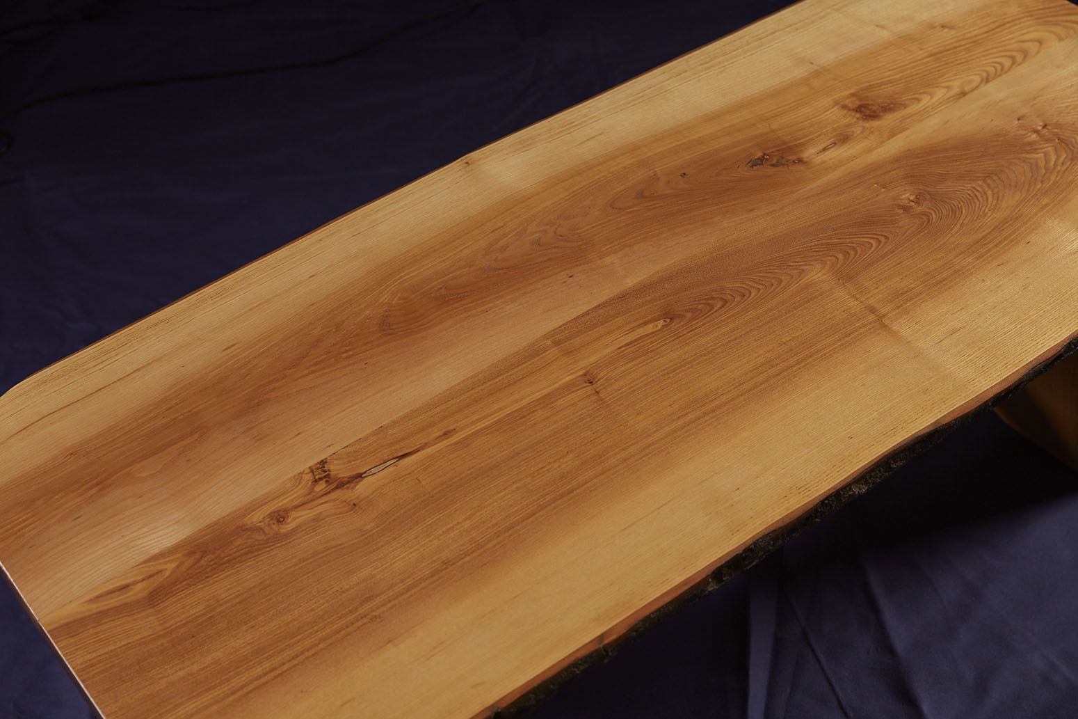 1980s Hand Crafted Wabi Sabi Solid Elm Live Edge Coffee Table photo for sale