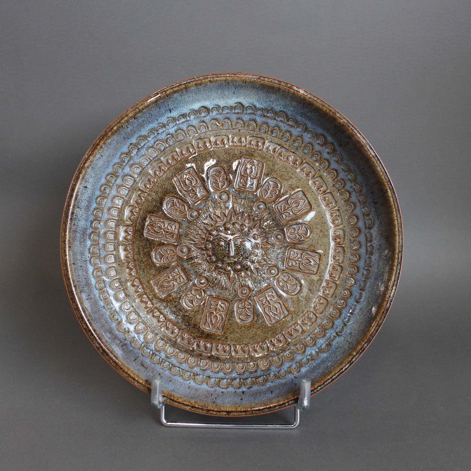Stoneware Bowl With Sun Motif By Jean Claude Taburet For Hb Henriot (Circa 1960s 70s)