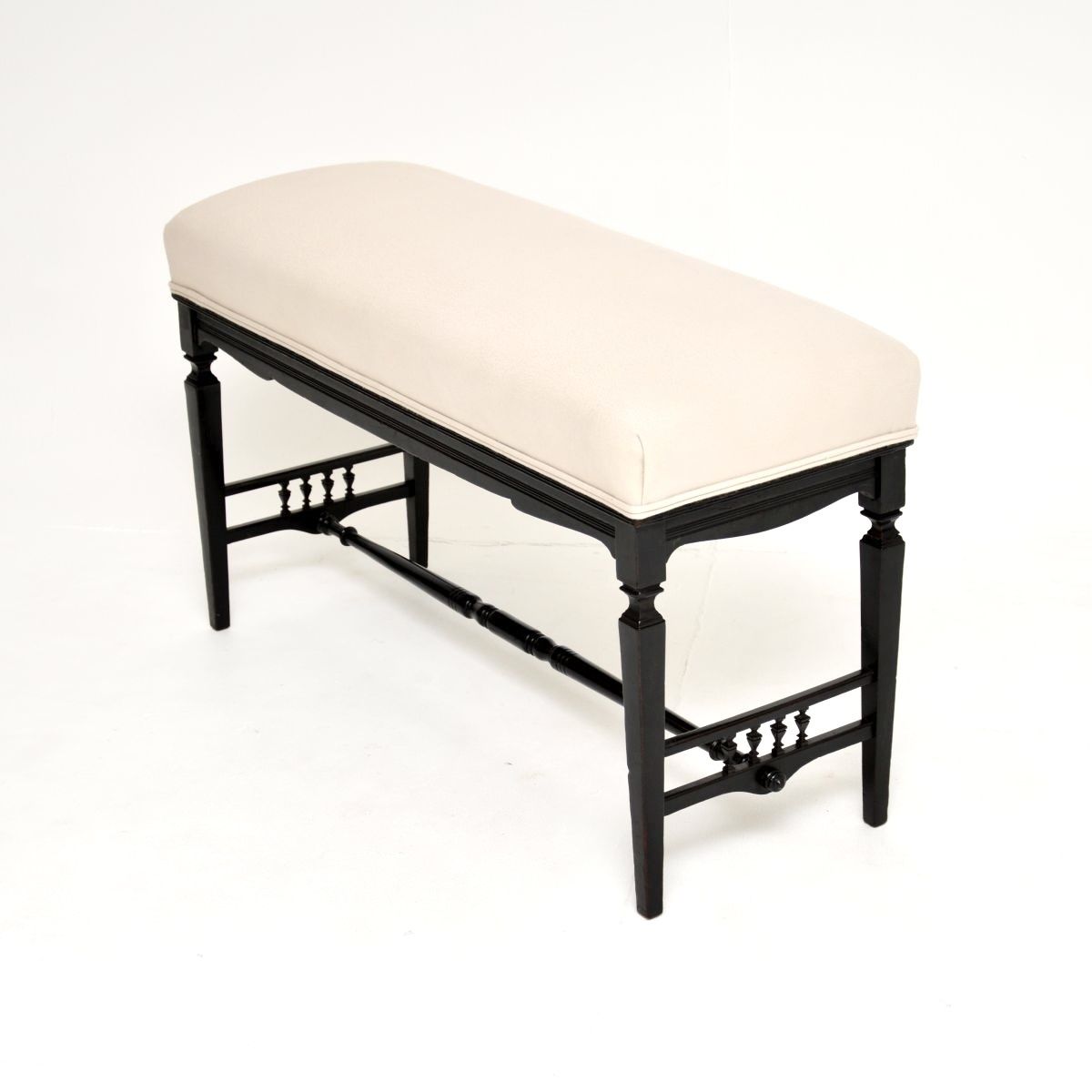 Antique Victorian Ebonised Stool / Bench photo for sale