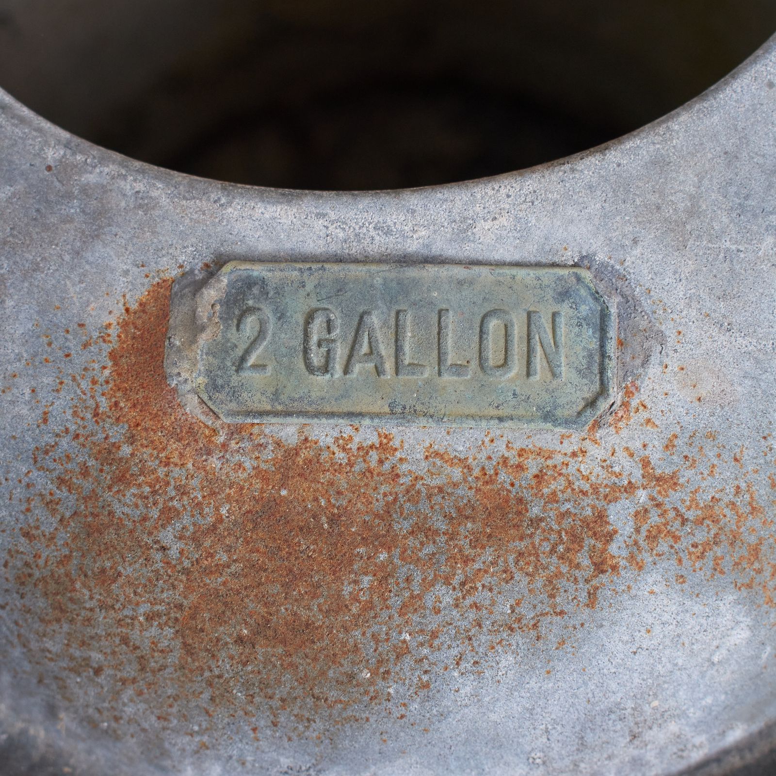 Antique Galvanised Watering Can – H photo for sale