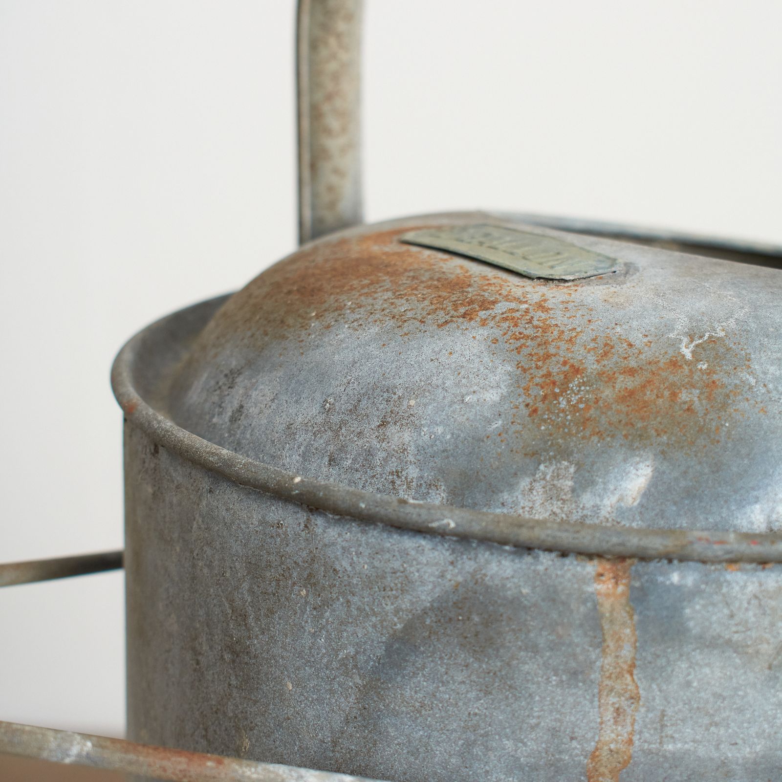 Antique Galvanised Watering Can – H photo 74.0