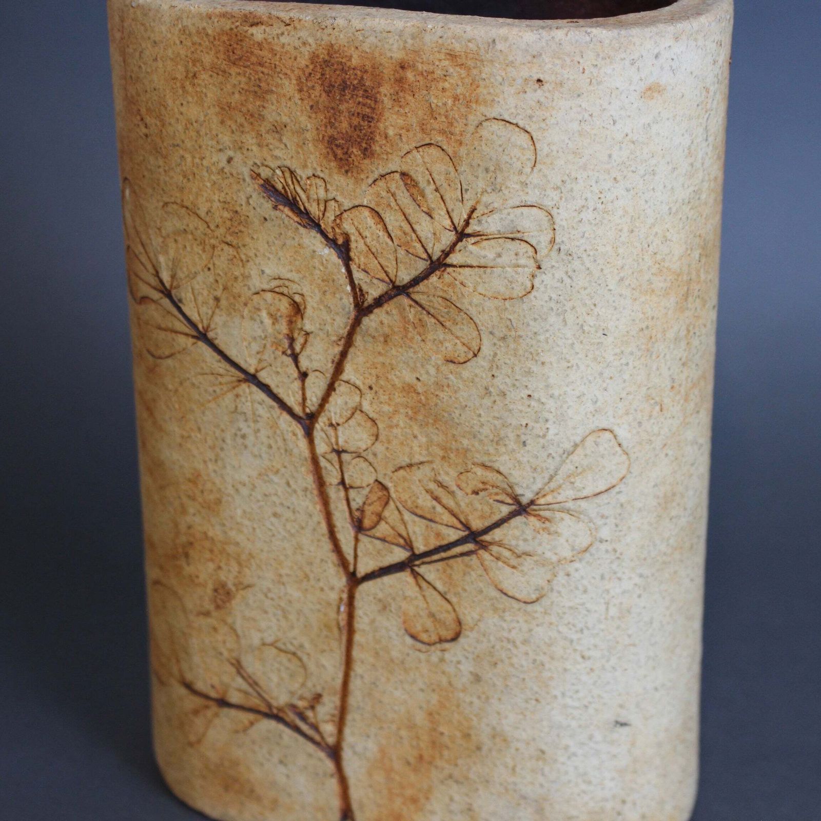 Vintage French Stoneware Vase By Raymonde Leduc photo vinterior