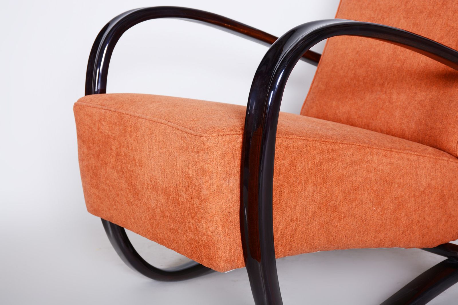 Restored Art Deco Armchair, By J. Halabala For Up Zavody, Beech, Czech, 1930s photo vinterior