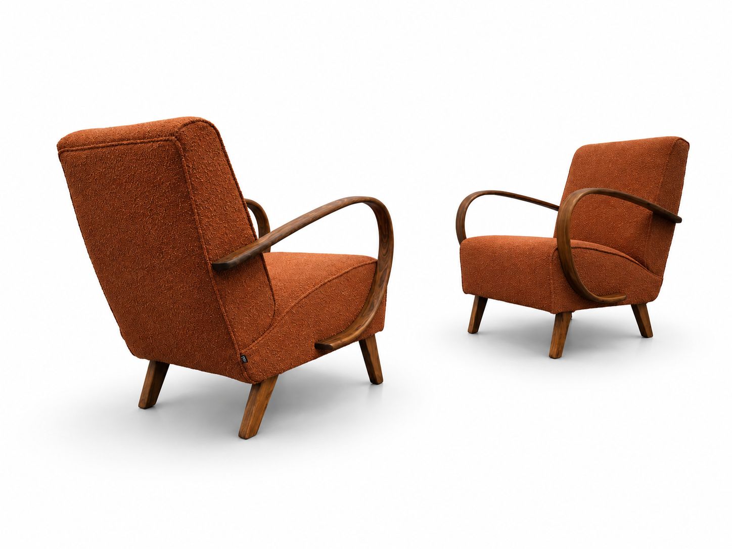 1930s Jindrich Halabala Bentwood Armchairs In Rusty Orange