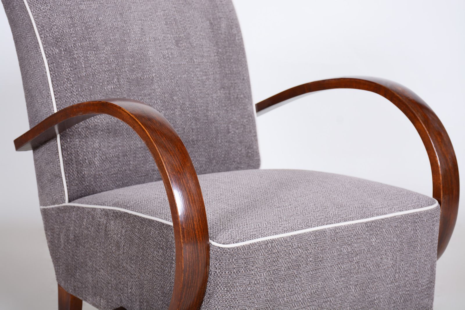 Restored Art Deco Armchair, By J. Halabala For Up Zavody, Beech, Czech, 1930s photo for sale