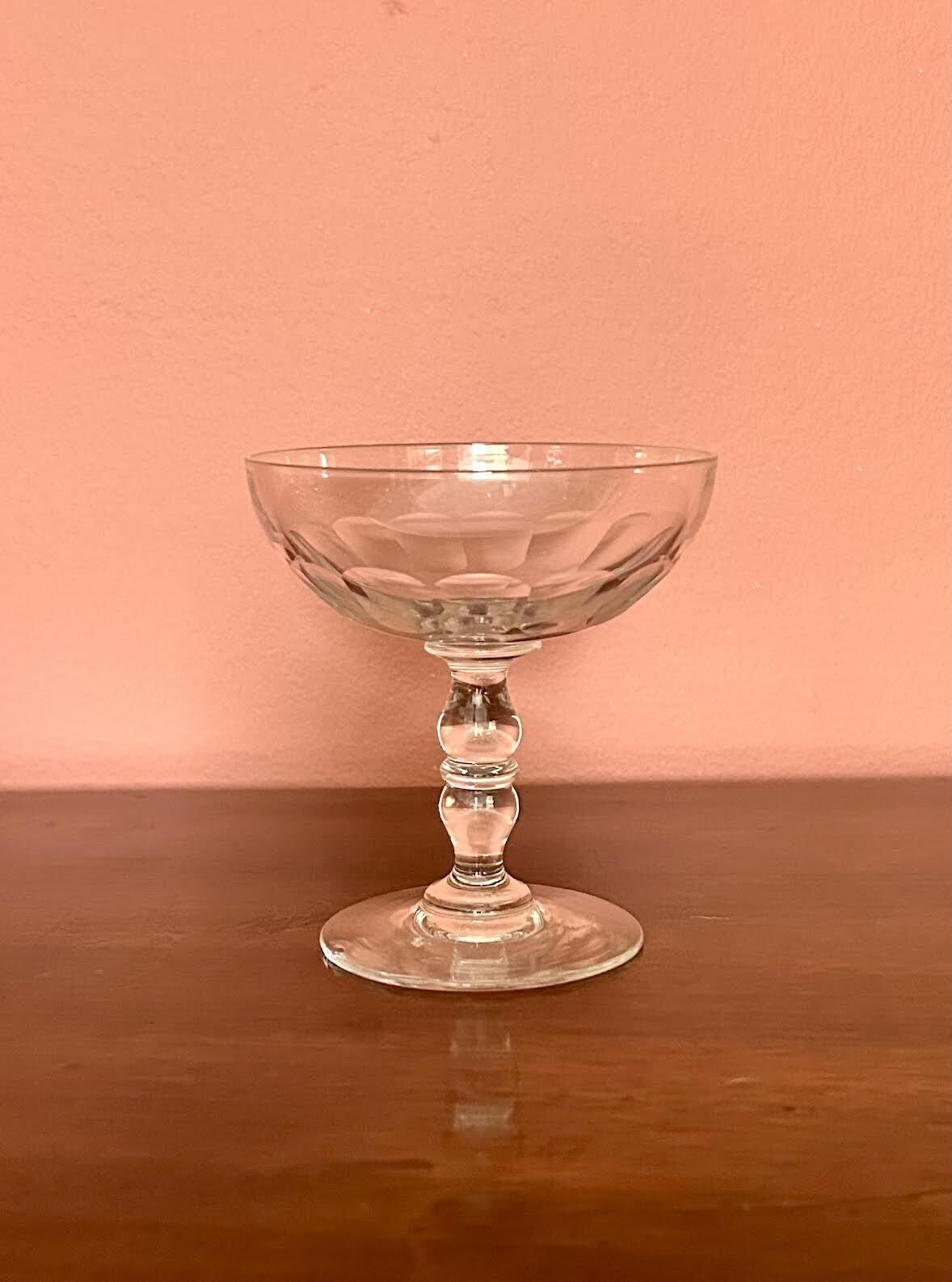 Set Of 6 Vintage Crystal Champagne / Coupes Glasses photo for sale