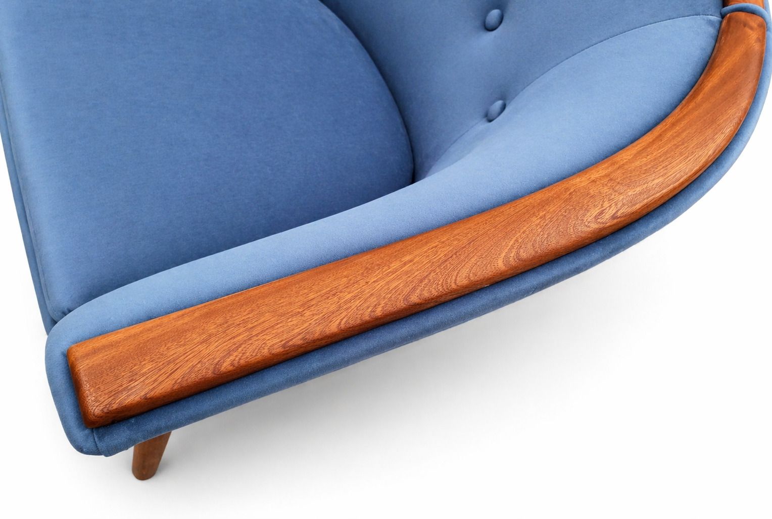 Mid Century Danish Teak Lounge Chair, 1950s – Blue Velvet photo Furniture