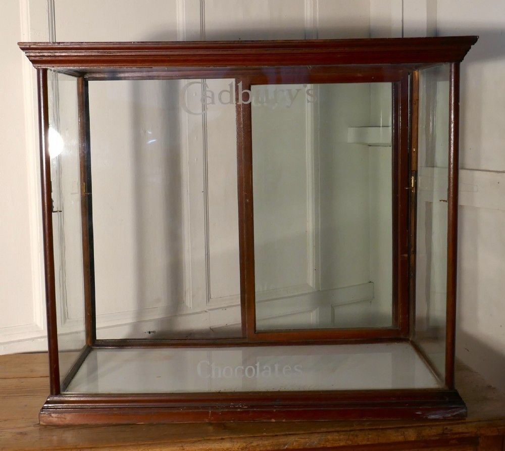 Edwardian Cadbury’s Counter Top Sweet Shop Advertising Cabinet photo vinterior