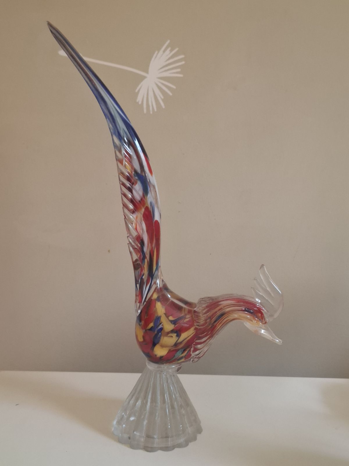 Murano Italy Hand Blown Glass Phaesant Sculpture photo for sale