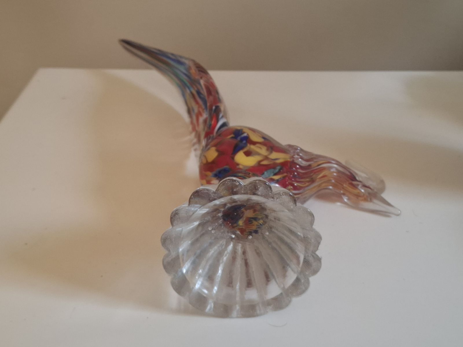 photo furniture Murano Italy Hand Blown Glass Phaesant Sculpture