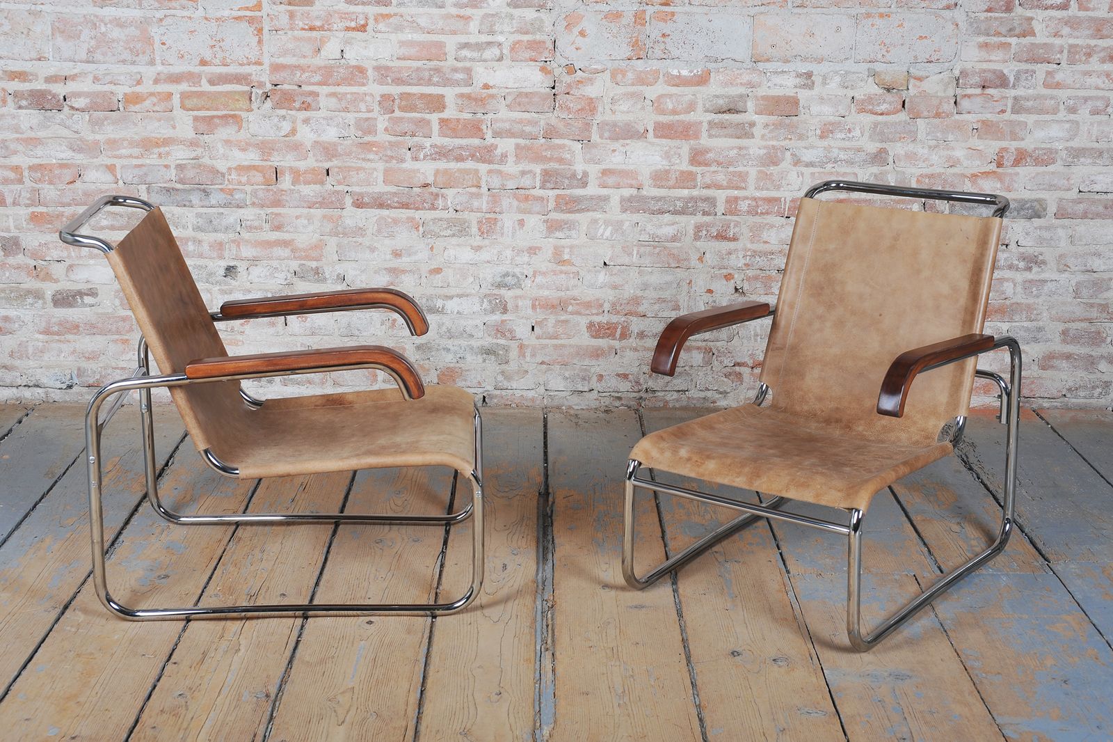 Two Restored Bauhaus Armchairs, By M. Breuer For Thonet, Chrome, Czech, 1920s photo furniture