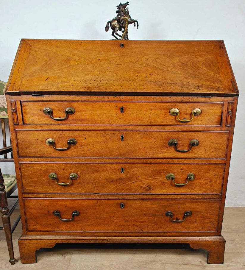 Georgian Writing Bureau Desk Oak 18thc Antique English