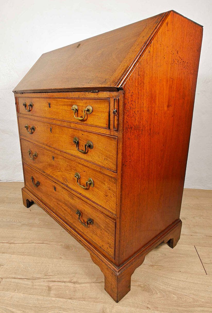Georgian Writing Bureau Desk Oak 18thc Antique English photo Furniture