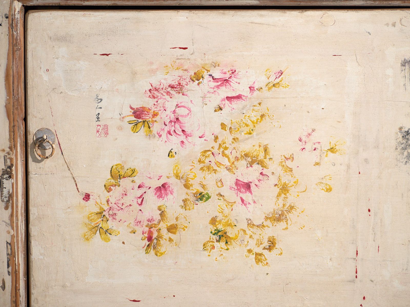 Antique Painted Sideboard In Pine Wood – China, Circa 1930 photo vinterior