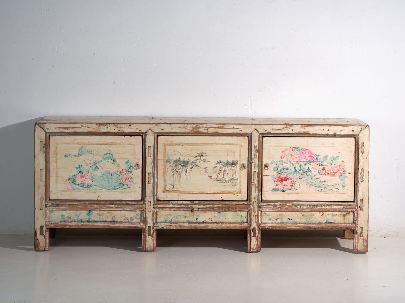 Antique Painted Sideboard In Pine Wood – China, Circa 1930 photo 3178.0