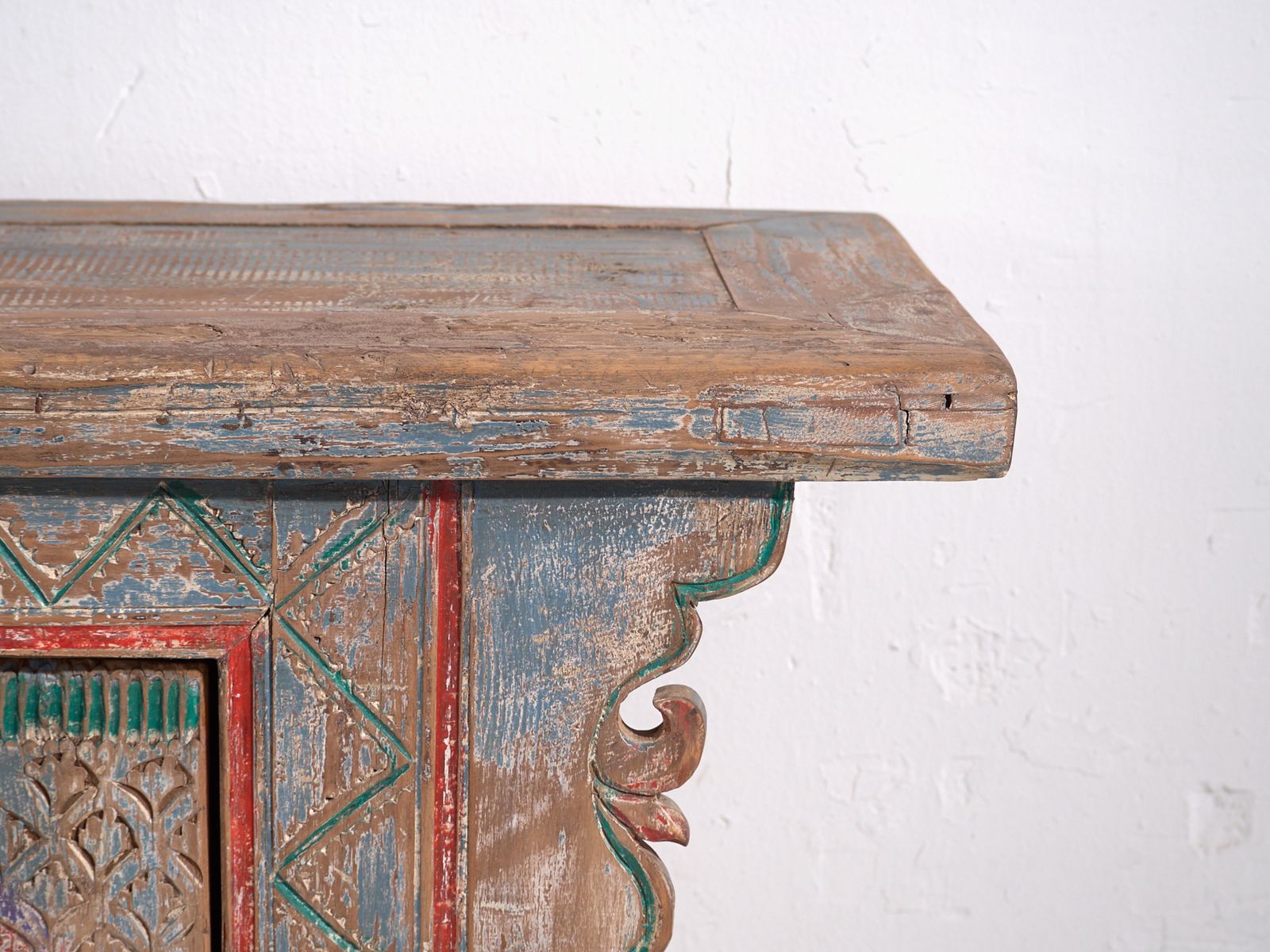 Antique Carved And Polychrome Low Sideboard In Fir Wood – China, Circa 1930 photo buy