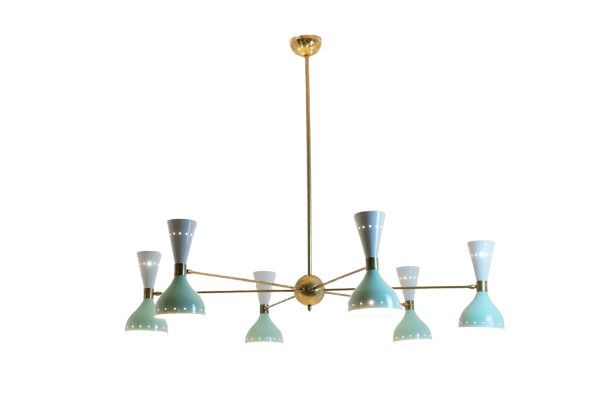 Radiant Diabolo Shaped Chandelier With 12 Lights. Contemporary.