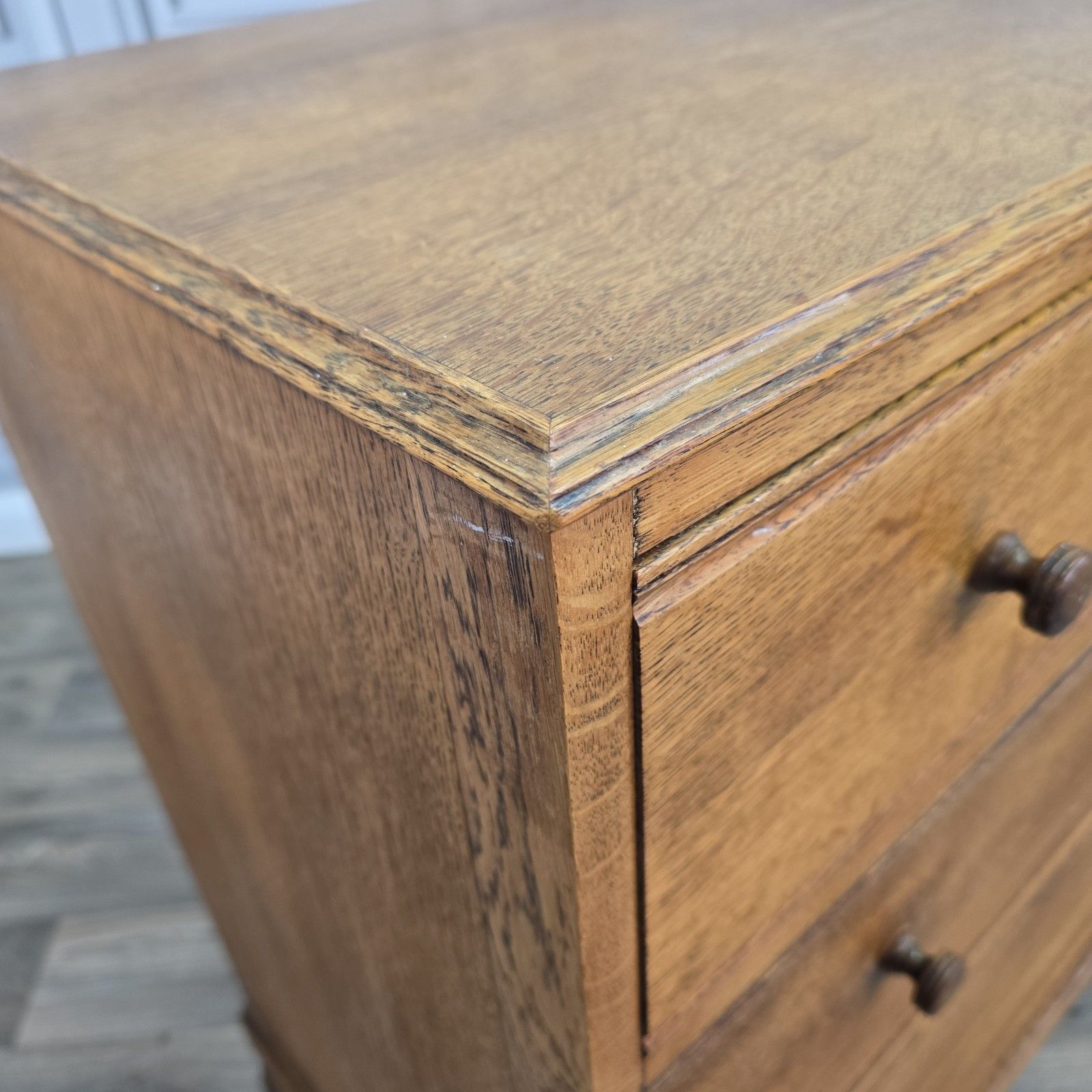Vintage Chest Of Drawers Oak Veneer Vesper Furniture Mid Century Retro Mcm photo Furniture